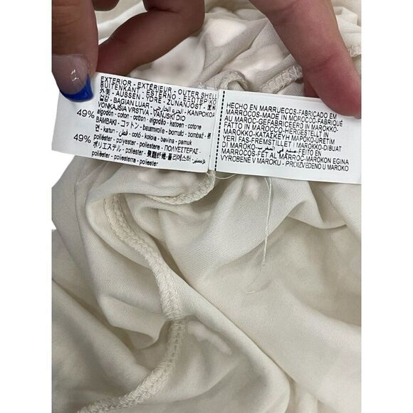 Zara Womens Midi Dress White M Long Sleeve Crochet Gold Applique 0387/054 NWT - Picture 13 of 16